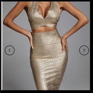 Gold Metallic Two Piece.